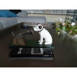 His Master's voice gietijzeren beeldje. Nipper. Vintage.