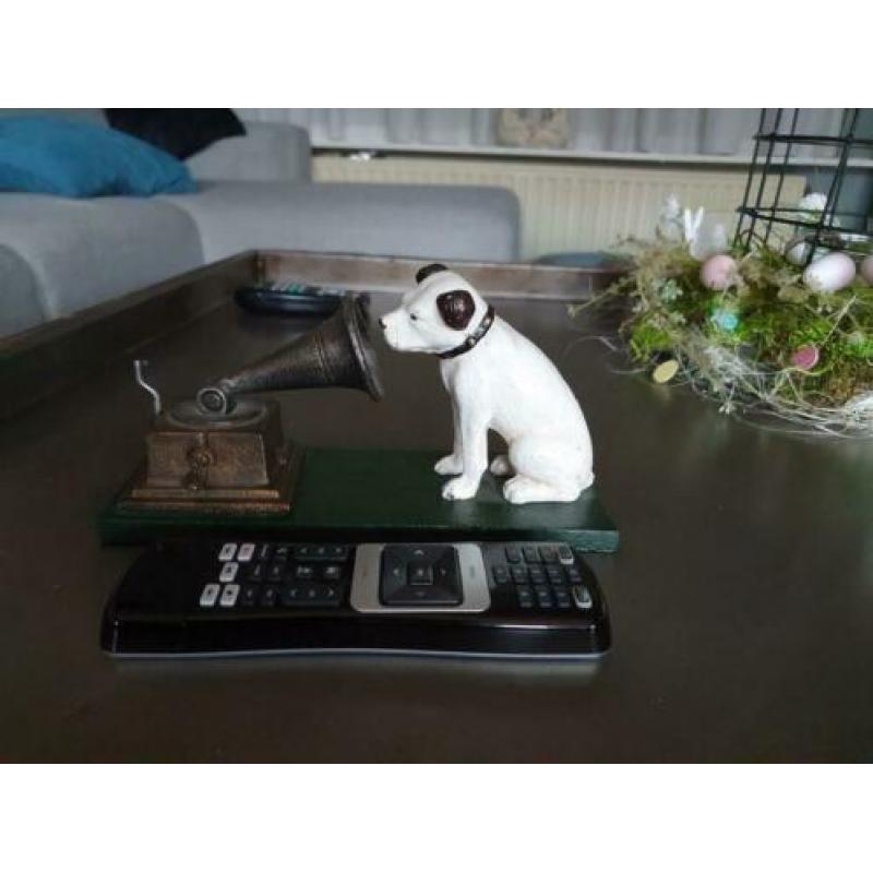 His Master's voice gietijzeren beeldje. Nipper. Vintage.