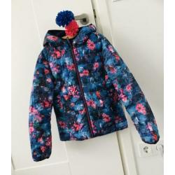 Jas zomer roze/blauw print reversible 140