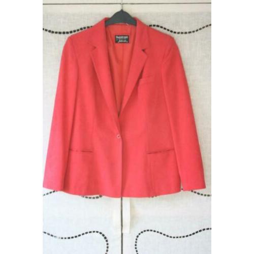 Vintage roze-rood suede colbert maat 42