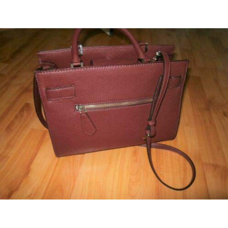 Mooie Guess tas (origineel) bordeaux-rood 32/25/9/17 cm nw