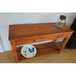 Sidetable side tabel / 2 ladekast teak - platenkast