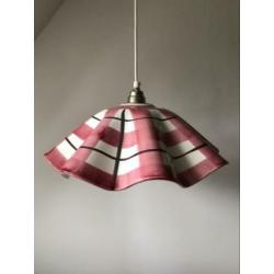 Spaanse roze wit oude porselein keramiek steen kap hanglamp