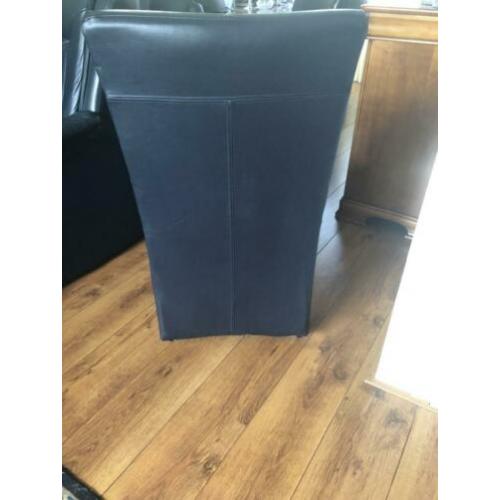 6 prachtige blauwen leren eetkamer stoelen