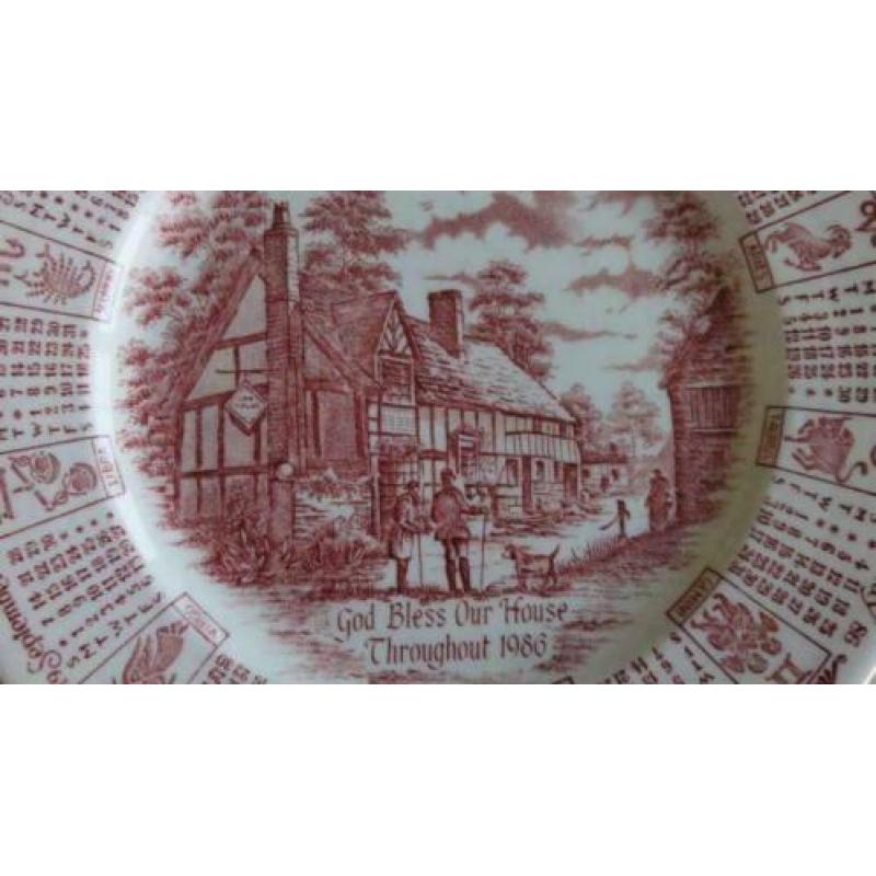 2 Engelse kalender borden 1985, 1986, o.a Staffordshire