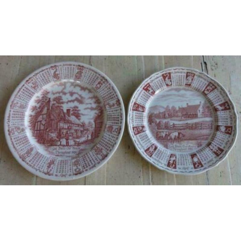 2 Engelse kalender borden 1985, 1986, o.a Staffordshire