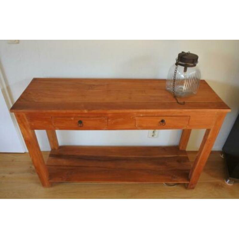 Sidetable side tabel / 2 ladekast teak - platenkast