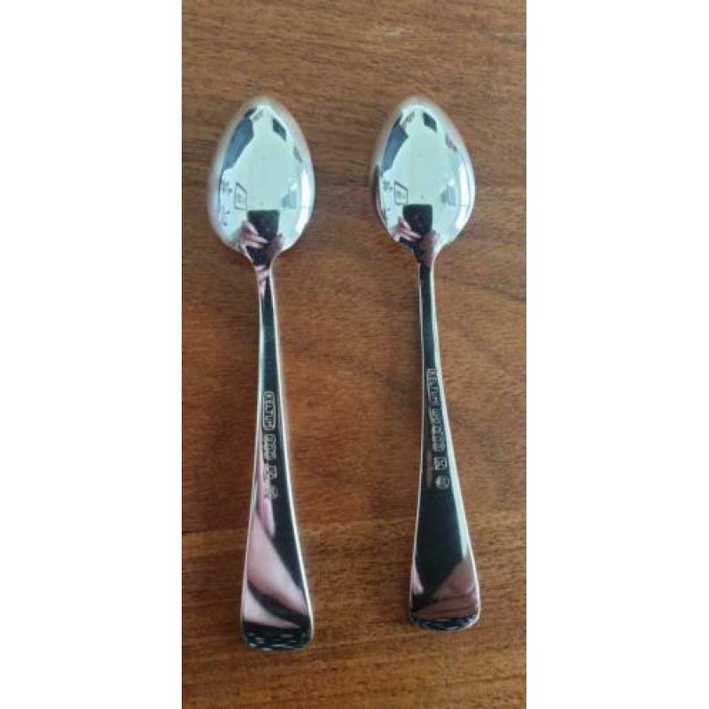 Unieke set mokka / theelepels van 200gr verzilverd KELTUM