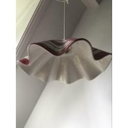 Spaanse roze wit oude porselein keramiek steen kap hanglamp