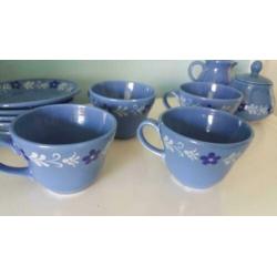 Vintage retro Schramberger Majolika koffieservies 11 delig