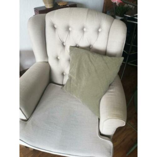 Brocante fauteuil / stoel beige
