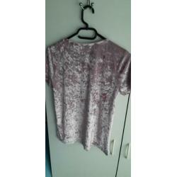 Nieuw Roze Fluweelachtig Shirt LIZ DEVY Maat S InclVerzenden