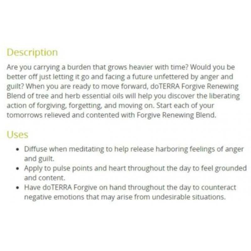 doTERRA Forgive 5ml - nieuw, extra korting (twv 24.25 euro)