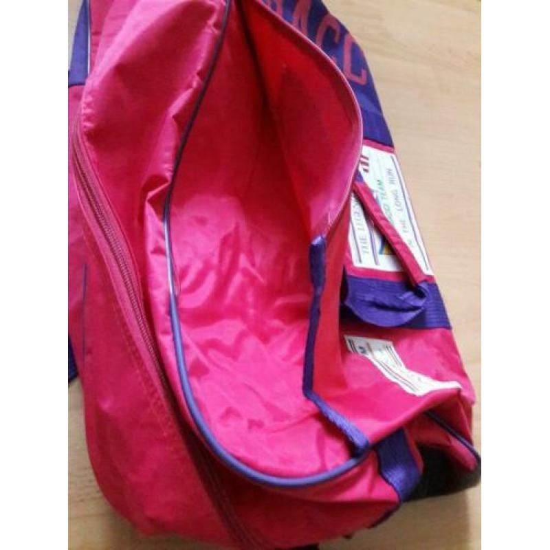 Sporttas groot extra vakken, veel inhoud rose/paars