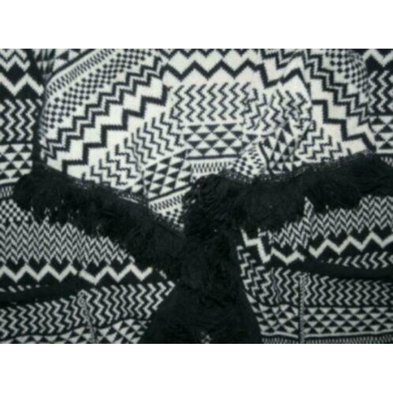 prachtig zwart noorse print bolero vest River Island S 36 38