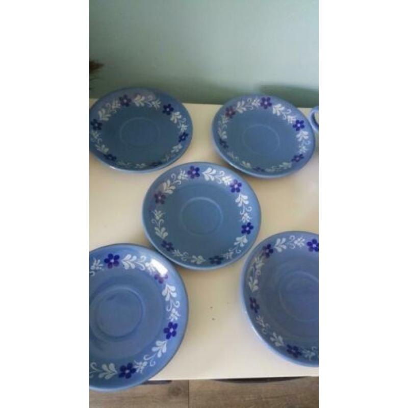 Vintage retro Schramberger Majolika koffieservies 11 delig