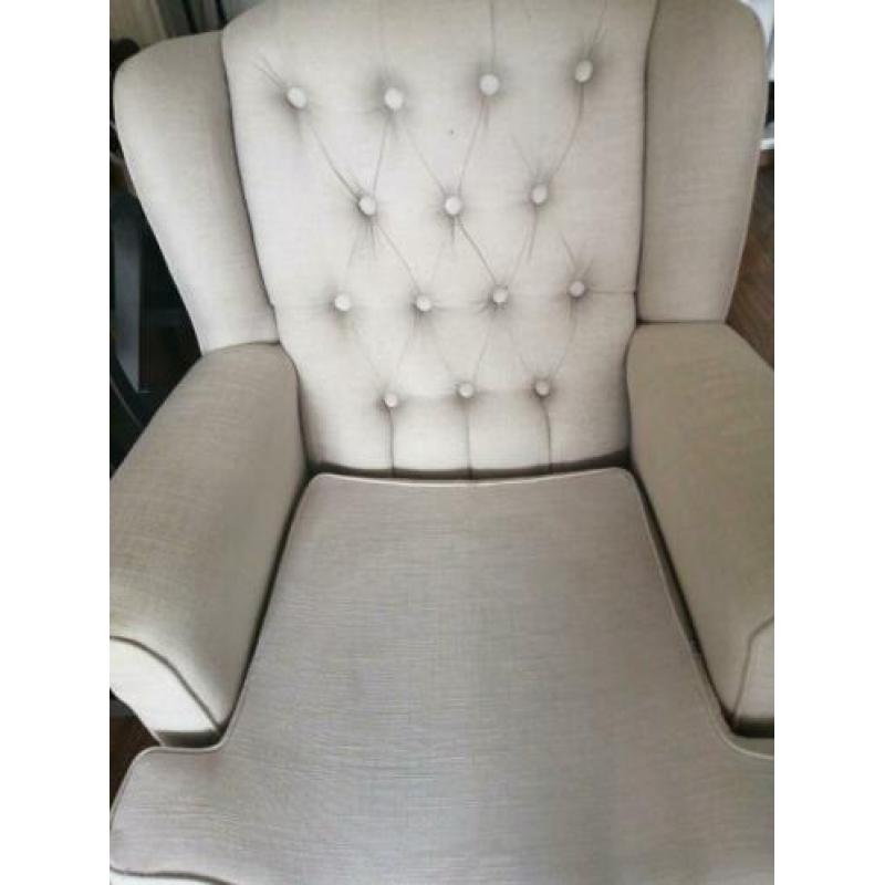 Brocante fauteuil / stoel beige