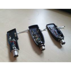 Drie Sony en Pioneer headshells voor platenspelers