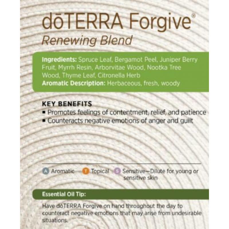doTERRA Forgive 5ml - nieuw, extra korting (twv 24.25 euro)