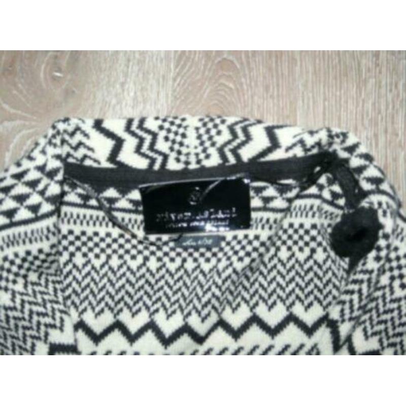 prachtig zwart noorse print bolero vest River Island S 36 38