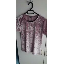 Nieuw Roze Fluweelachtig Shirt LIZ DEVY Maat S InclVerzenden