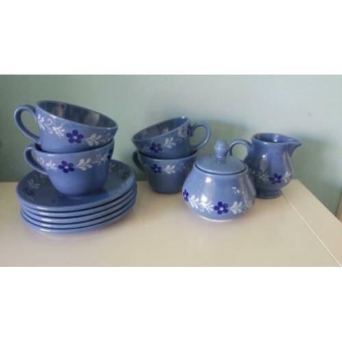 Vintage retro Schramberger Majolika koffieservies 11 delig