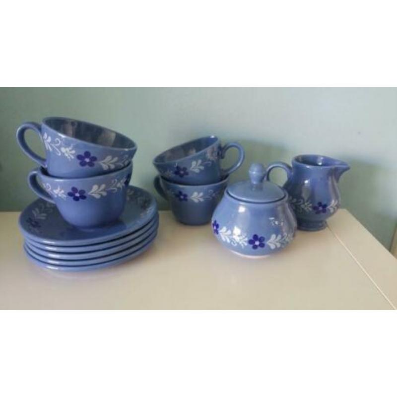 Vintage retro Schramberger Majolika koffieservies 11 delig