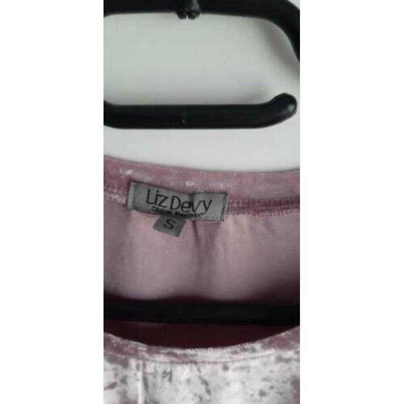 Nieuw Roze Fluweelachtig Shirt LIZ DEVY Maat S InclVerzenden