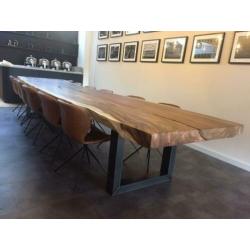 Vergadertafel, bureau BOOMSTAMTAFEL. Kantoormeubelen NIEUW
