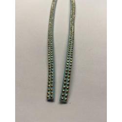 Turquoise imitatie suede bandje. Ong. 5 mm x 2 meter