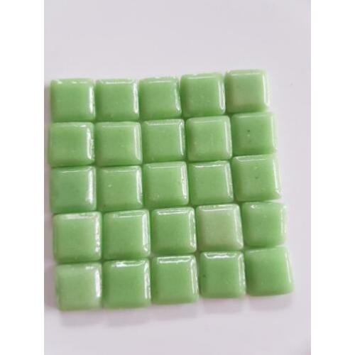 Mozaieksteentjes glasmozaiek mintgroen 15x15 mm 1.5x1.5 cm