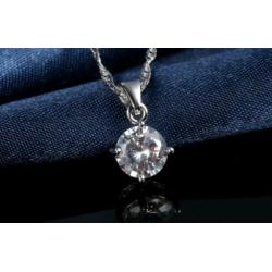 Ronde zirkonen 925 sterling zilveren set