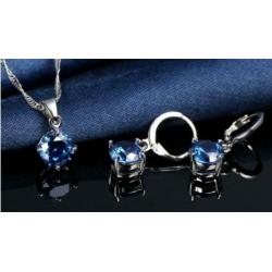 Ronde zirkonen 925 sterling zilveren set