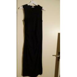 Nieuw Topshop lange, rib zwart zwangerschap jurk, maat 38