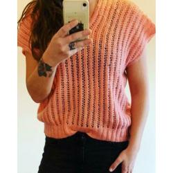 Oversized roze vintage angora truitje SALE