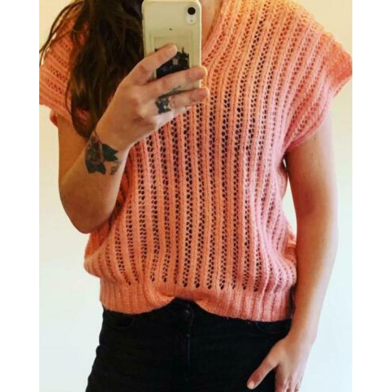 Oversized roze vintage angora truitje SALE