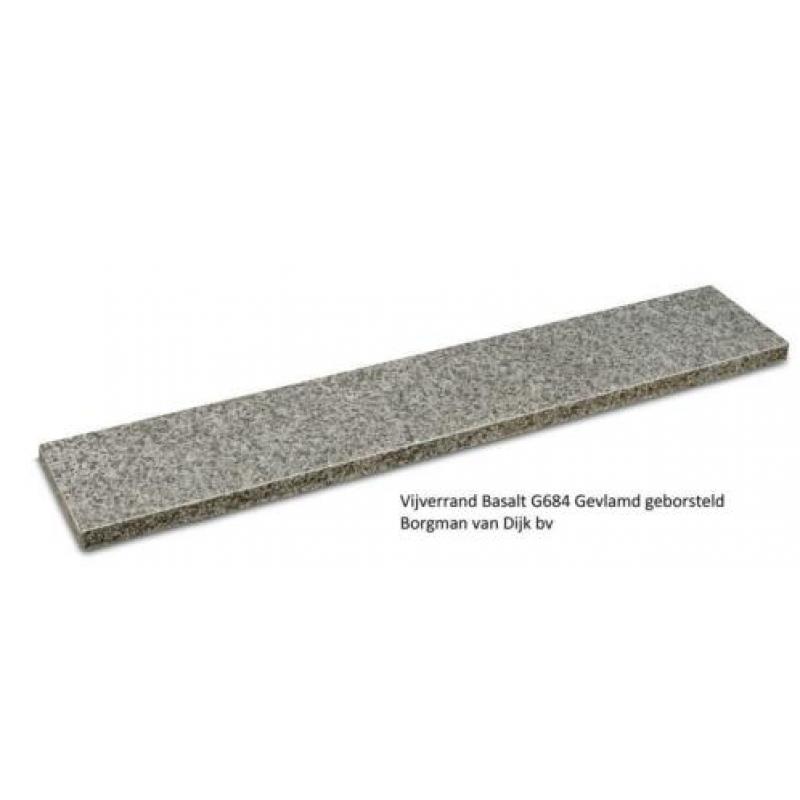 vijverrand Olivian Black 100x20x3 cm gevlamd / geborsteld