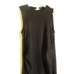 Nieuw Topshop lange, rib zwart zwangerschap jurk, maat 38