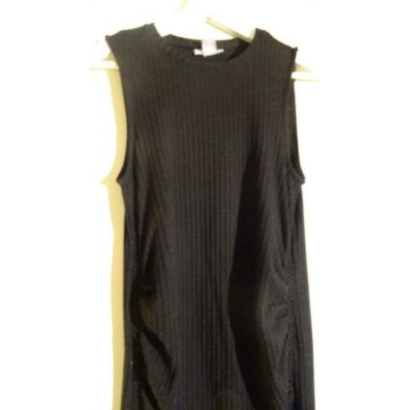 Nieuw Topshop lange, rib zwart zwangerschap jurk, maat 38