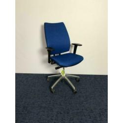 Bureaustoel Sitlife, blauwe, stof, zwart voetkruis