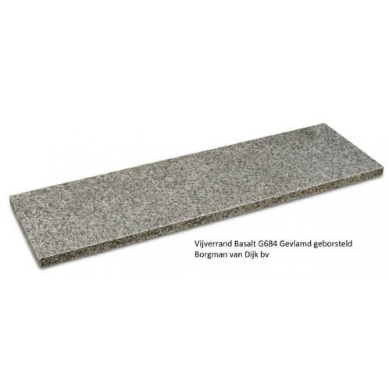 vijverrand Olivian Black 100x20x3 cm gevlamd / geborsteld