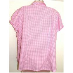 Yessica roze/wit geblokte zomer blouse maat 48