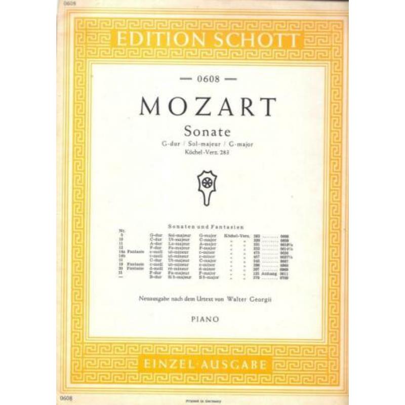 Mozart: Sonate in G-dur. Ed. Schott & Sohne - Nr. 0608.