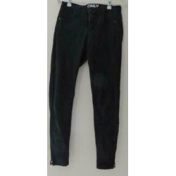 Only zwarte denim jeans met ritsjes maat 32 W26