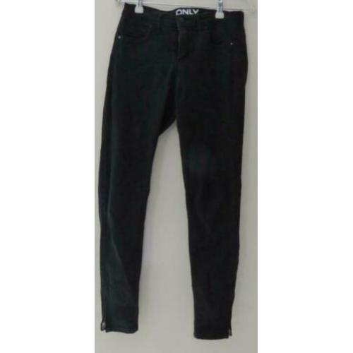 Only zwarte denim jeans met ritsjes maat 32 W26
