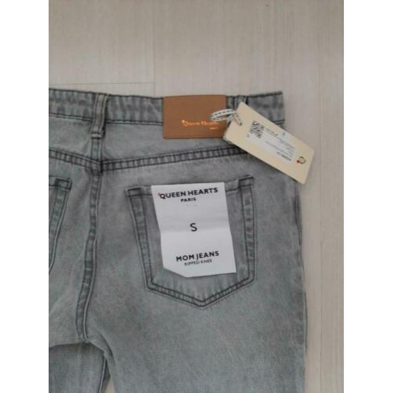 Nieuw grijs Queen Hearts mom jeans maat S
