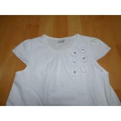Prachtig wit t-shirt/tuniek van s.Oliver, maat 104/110 NIEUW