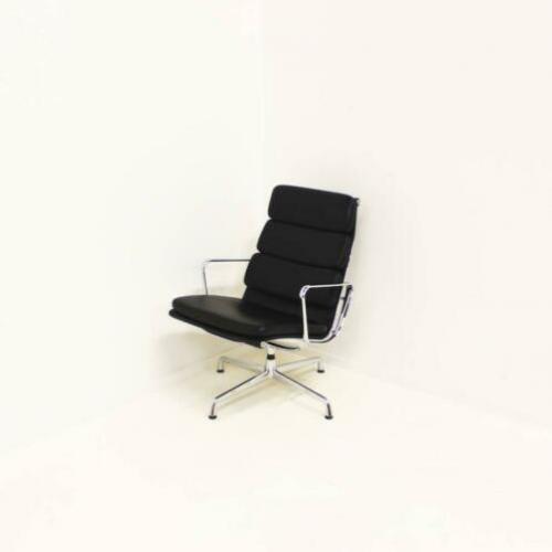 Vitra EA 216 Design Fauteuils, Leren Fauteuils, Nieuwstaat