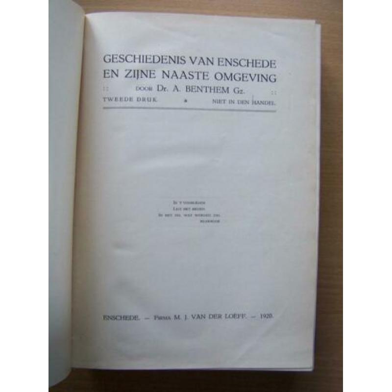 Geschiedenis van Enschede en zijne naaste omgeving 1920