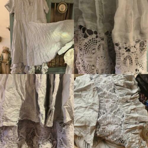 Ewi iWalla jurk , pracht kant , oud zacht blauw L XL